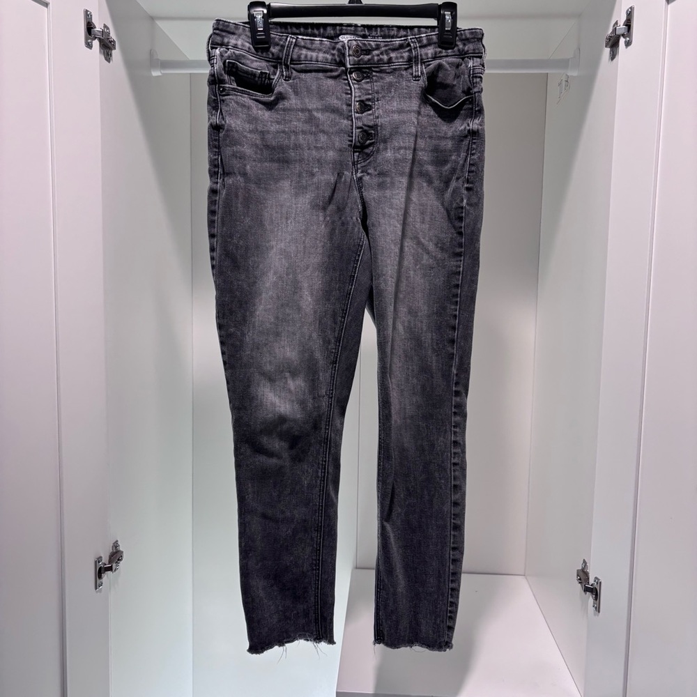 Rockstar Super Skinny Jeans High Rise, Black Wash, Size 12 US womens
